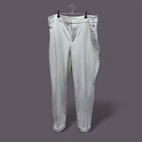 Nine West Tapered Fit Dress Pants Size 18 White Cream Workwear Career Trouser - Picture 2 of 16